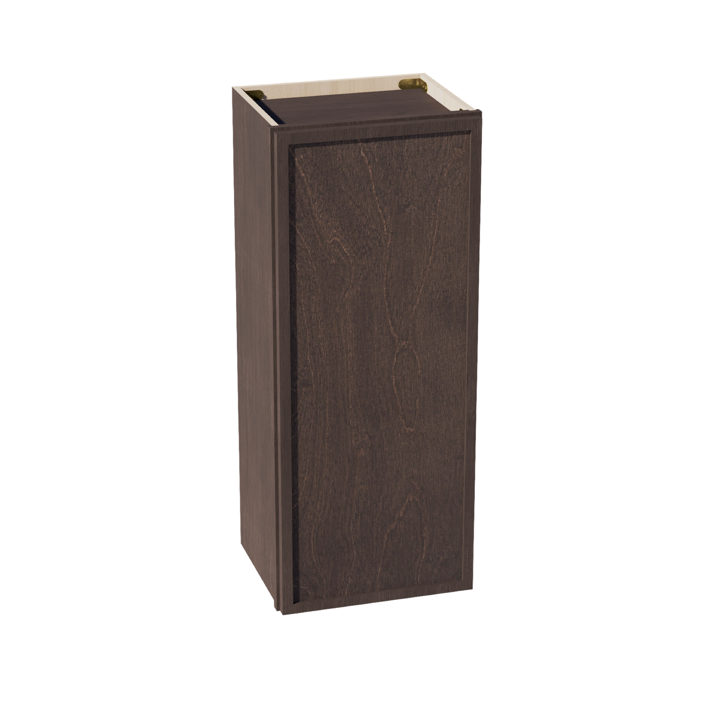 SM-W1536: Mocha Brown Slim Shaker 15"W x 36"H 1 Door & 2 Shelves Standard Wall Cabinet