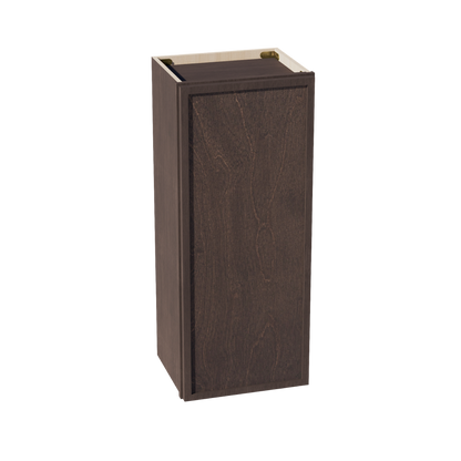 SM-W1536: Mocha Brown Slim Shaker 15"W x 36"H 1 Door & 2 Shelves Standard Wall Cabinet