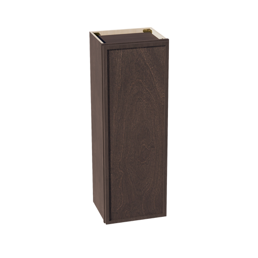 SM-W1542: Mocha Brown Slim Shaker 15"W x 42"H 1 Door & 3 Shelves Standard Wall Cabinet