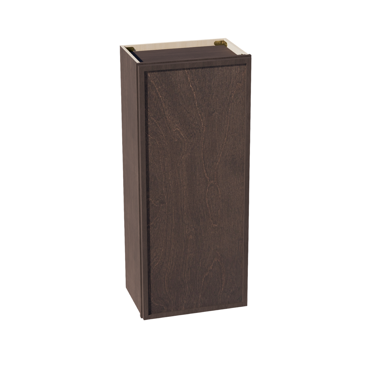 SM-W1842: Mocha Brown Slim Shaker 18"W x 42"H 1 Door & 3 Shelves Standard Wall Cabinet