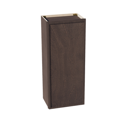 SM-W1842: Mocha Brown Slim Shaker 18"W x 42"H 1 Door & 3 Shelves Standard Wall Cabinet