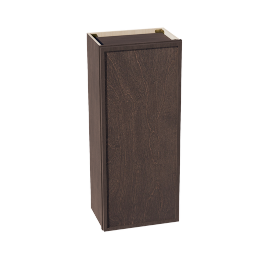 SM-W1842: Mocha Brown Slim Shaker 18"W x 42"H 1 Door & 3 Shelves Standard Wall Cabinet