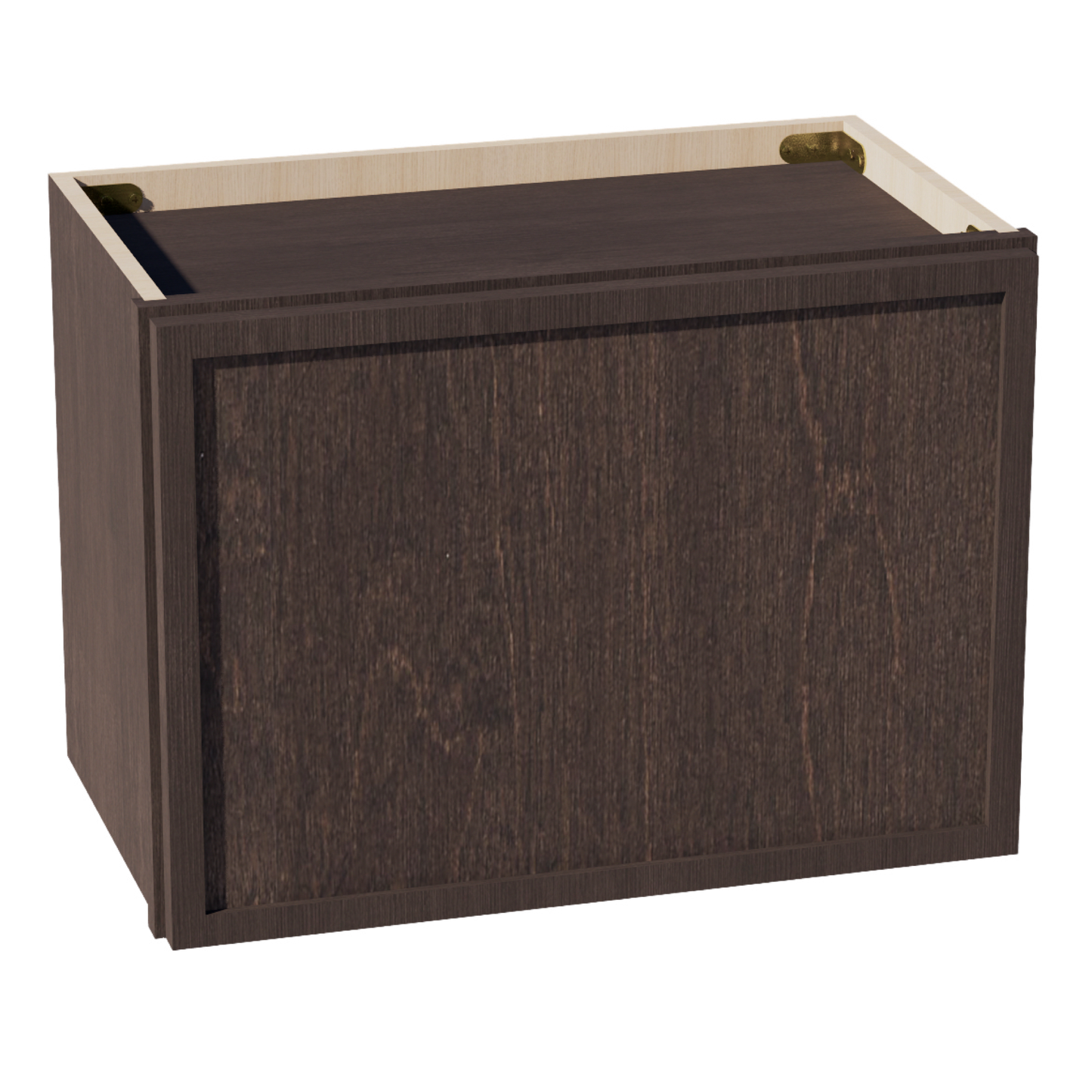 SM-W2115: Mocha Brown Slim Shaker 21"W x 15"H 1 Door Standard Wall Bridge Cabinet