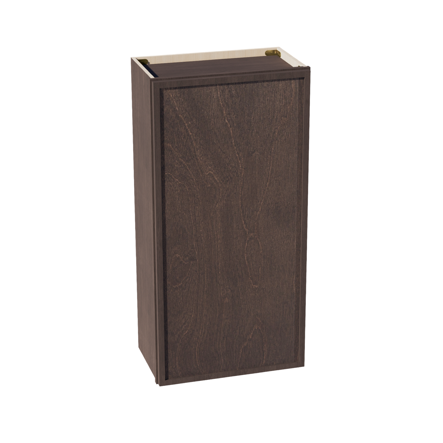 SM-W2142: Mocha Brown Slim Shaker 21"W x 42"H 1 Door & 3 Shelves Standard Wall Cabinet