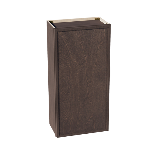 SM-W2142: Mocha Brown Slim Shaker 21"W x 42"H 1 Door & 3 Shelves Standard Wall Cabinet