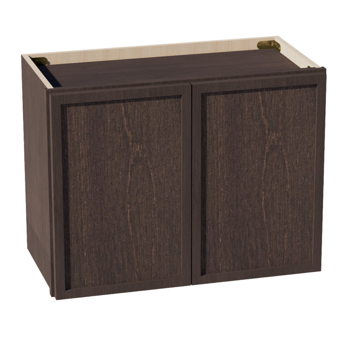 SM-W2418: Mocha Brown Slim Shaker 24"W x 18"H 2 Doors Standard Wall Bridge Cabinet