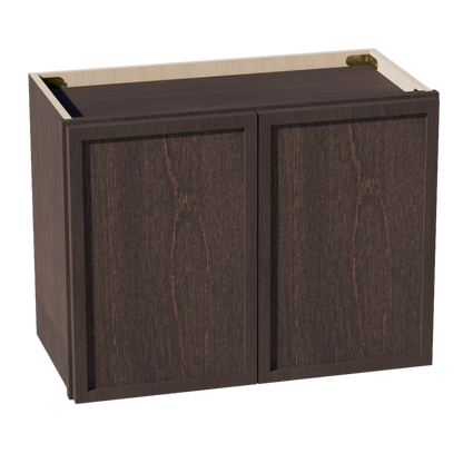 SM-W2418: Mocha Brown Slim Shaker 24"W x 18"H 2 Doors Standard Wall Bridge Cabinet