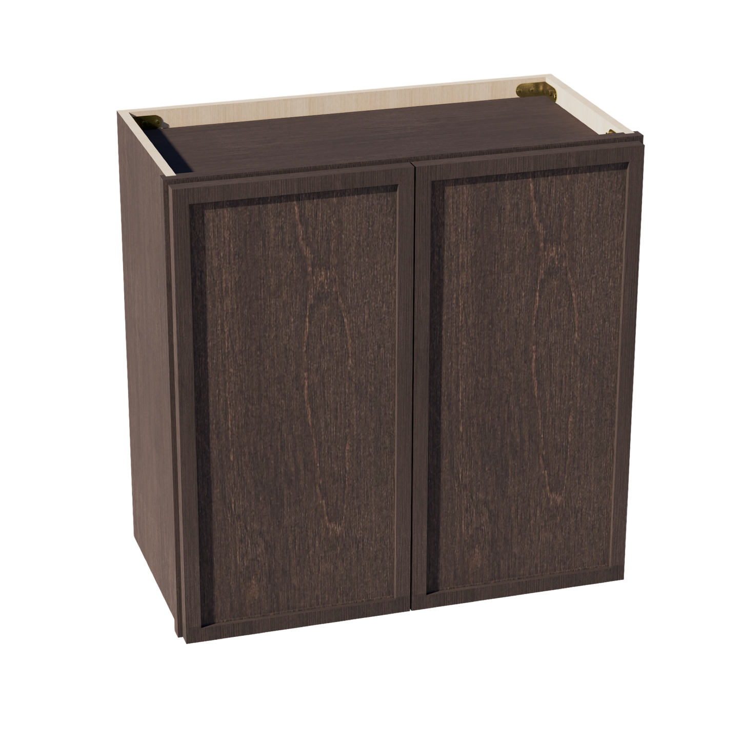 SM-W2424: Mocha Brown Slim Shaker 24"W x 24"H 2 Doors Standard Wall Bridge Cabinet