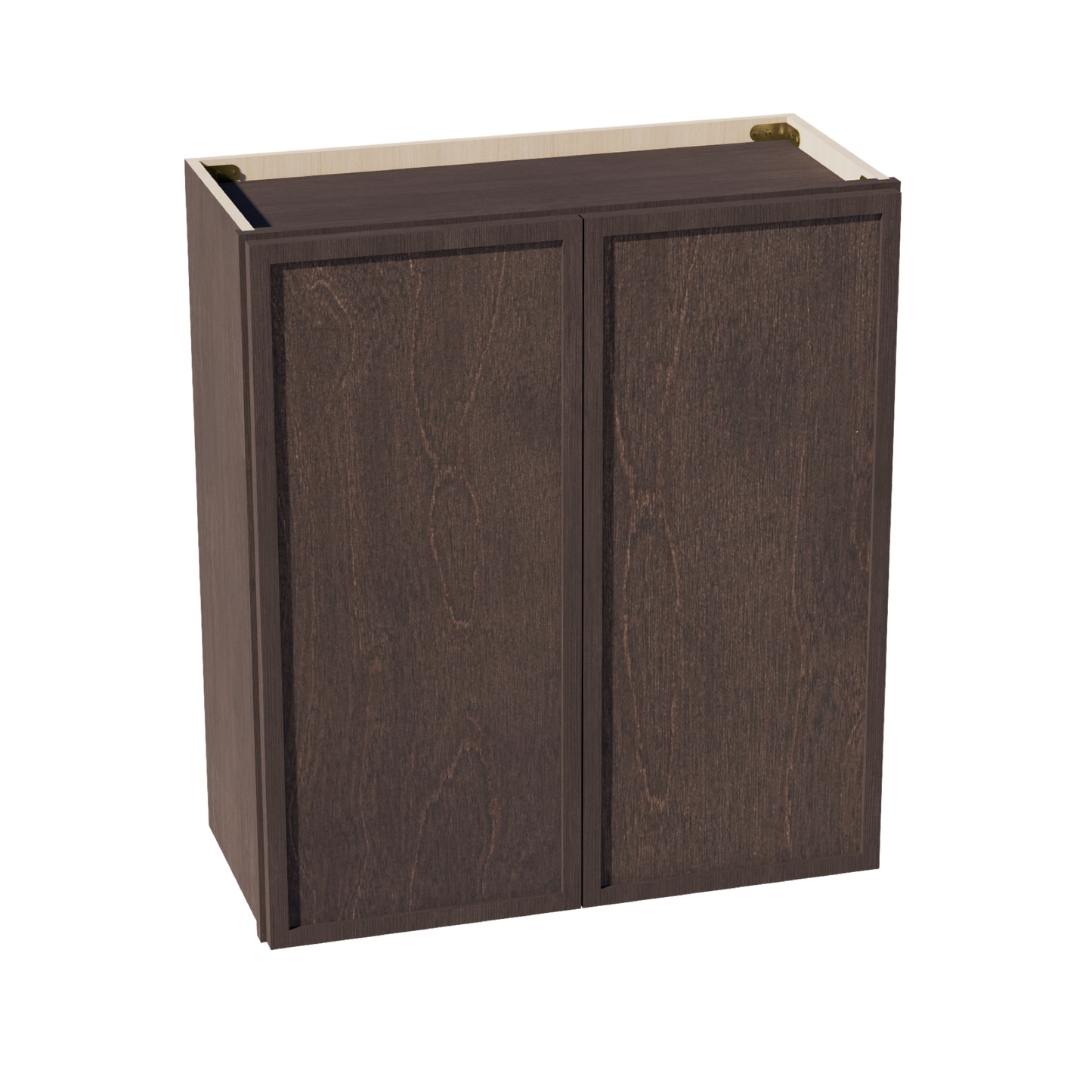 SM-W2730: Mocha Brown Slim Shaker 27"W x 30"H 2 Doors & 2 Shelves Standard Wall Cabinet