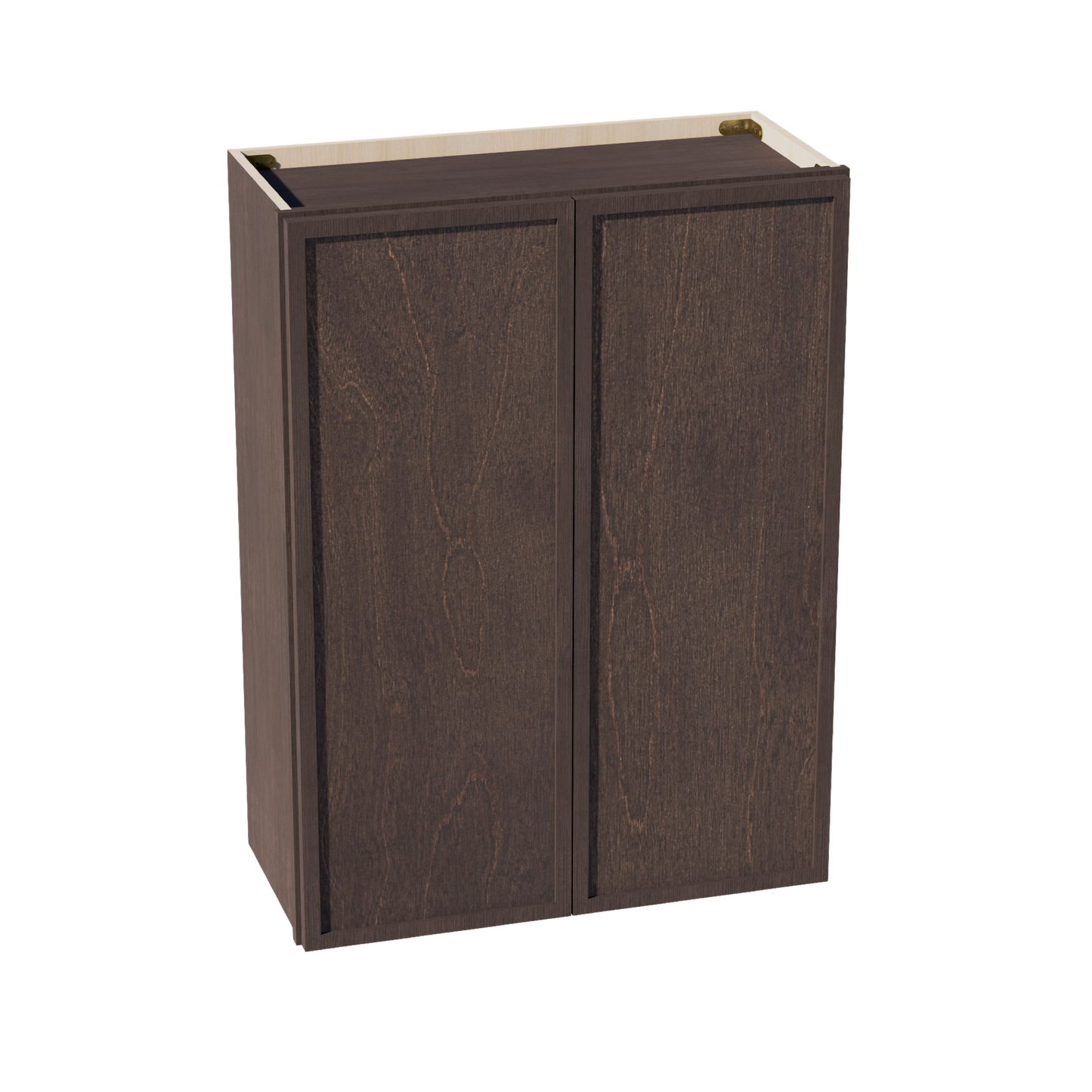 SM-W2736: Mocha Brown Slim Shaker 27"W x 36"H 2 Doors & 2 Shelves Standard Wall Cabinet