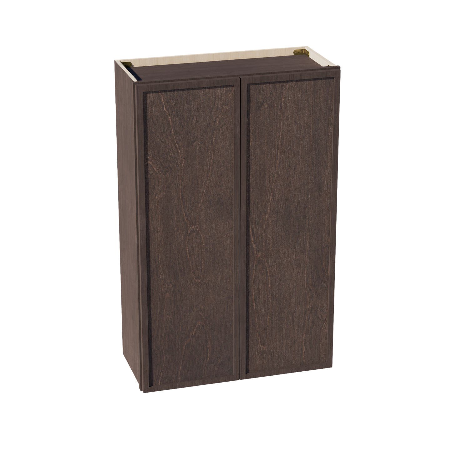 SM-W2742: Mocha Brown Slim Shaker 27"W x 42"H 2 Doors & 3 Shelves Standard Wall Cabinet