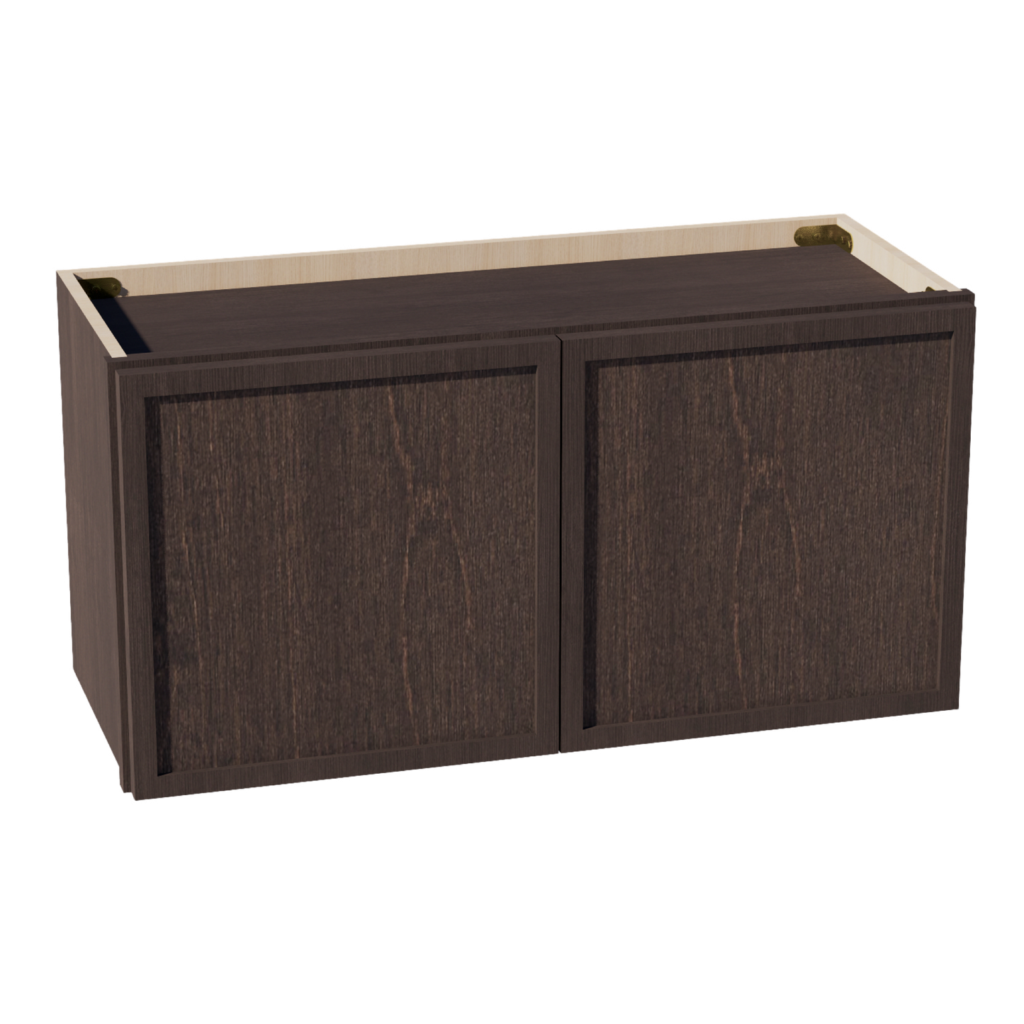 SM-W3015: Mocha Brown Slim Shaker 30"W x 15"H 2 Doors Standard Wall Bridge Cabinet