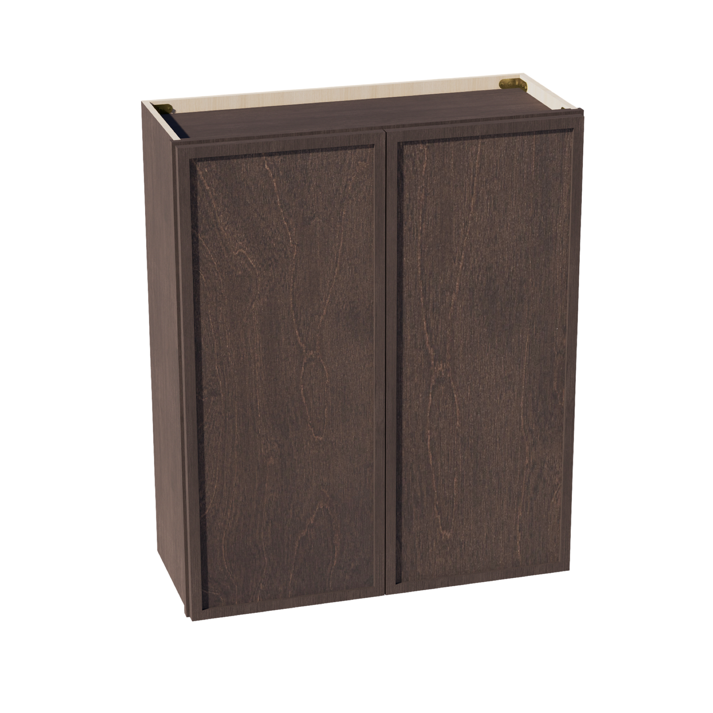 SM-W3036: Mocha Brown Slim Shaker 30"W x 36"H 2 Doors & 2 Shelves Standard Wall Cabinet