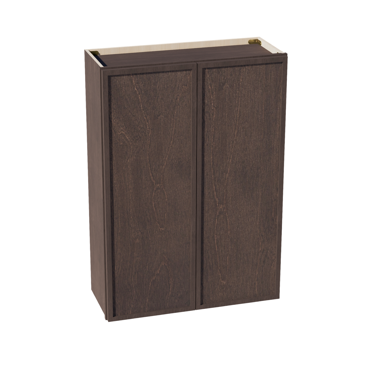 SM-W3042: Mocha Brown Slim Shaker 30"W x 42"H 2 Doors & 3 Shelves Standard Wall Cabinet