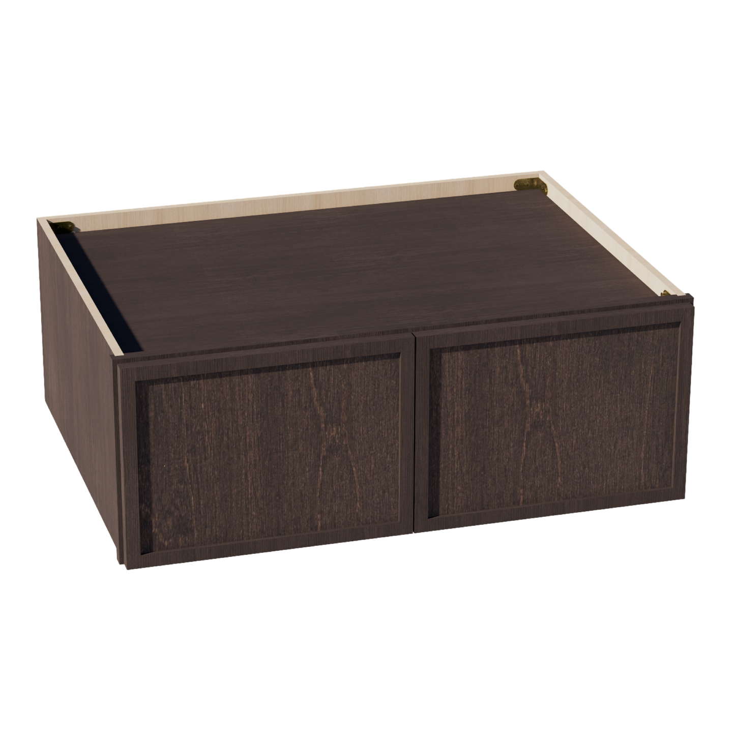 SM-W331224: Mocha Brown Slim Shaker 33"W x 12"H x 24"D 2 Doors Standard Bridge Wall Cabinet