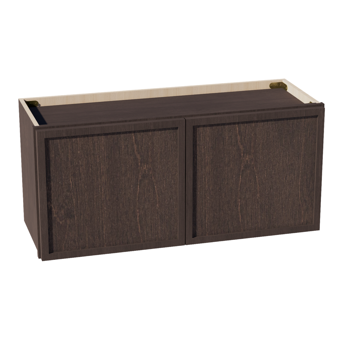 SM-W3315: Mocha Brown Slim Shaker 33"W x 15"H 2 Doors Standard Wall Bridge Cabinet