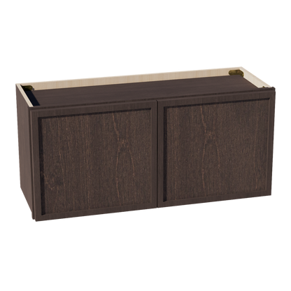 SM-W3315: Mocha Brown Slim Shaker 33"W x 15"H 2 Doors Standard Wall Bridge Cabinet