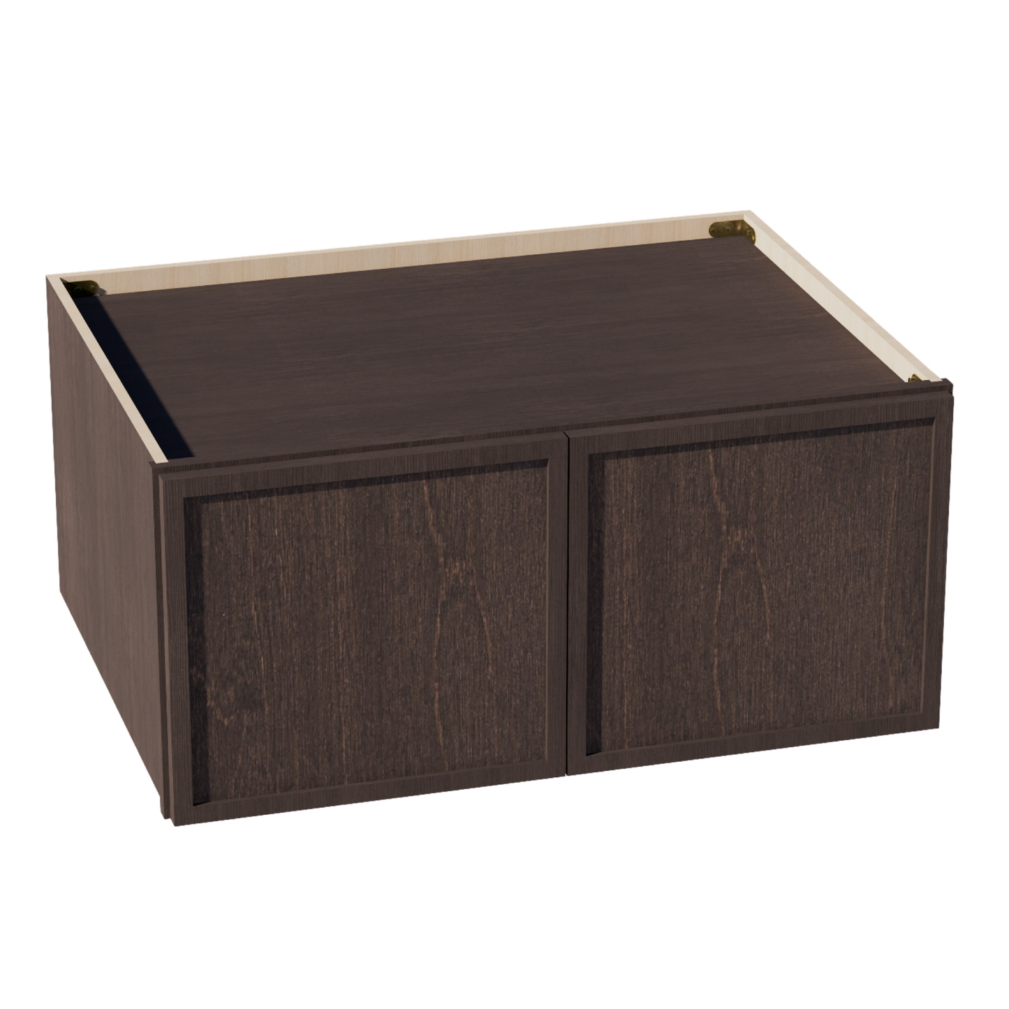 SM-W331524: Mocha Brown Slim Shaker 33"W x 15"H x 24"D 2 Doors Standard Bridge Wall Cabinet