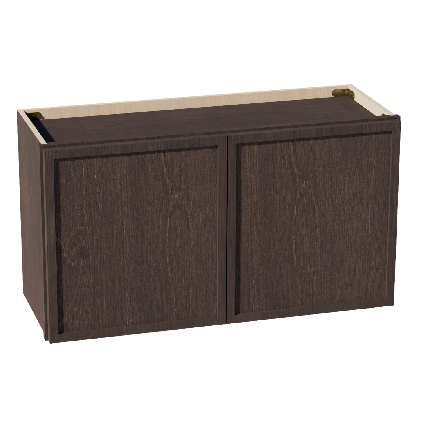 SM-W3318: Mocha Brown Slim Shaker 33"W x 18"H 2 Doors Standard Wall Bridge Cabinet