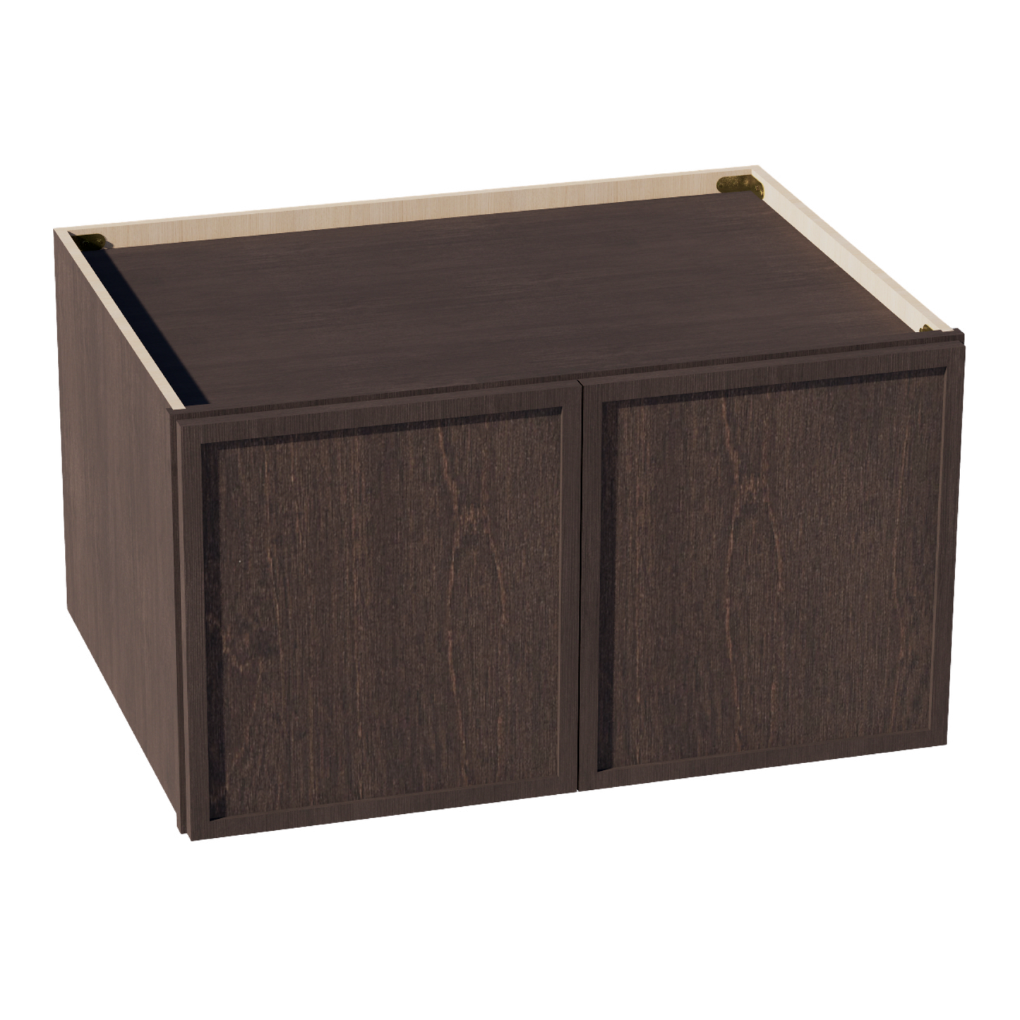 SM-W331824: Mocha Brown Slim Shaker 33"W x 18"H x 24"D 2 Doors Standard Bridge Wall Cabinet