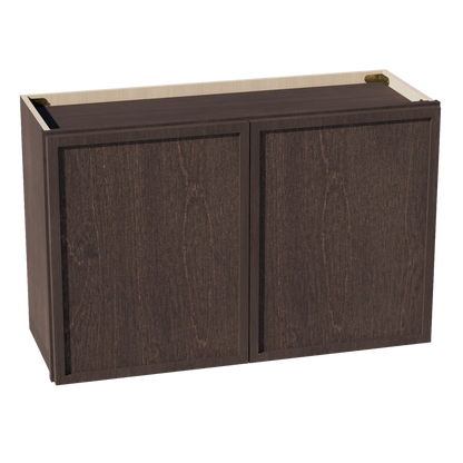 SM-W3321: Mocha Brown Slim Shaker 33"W x 21"H 2 Doors Standard Wall Bridge Cabinet