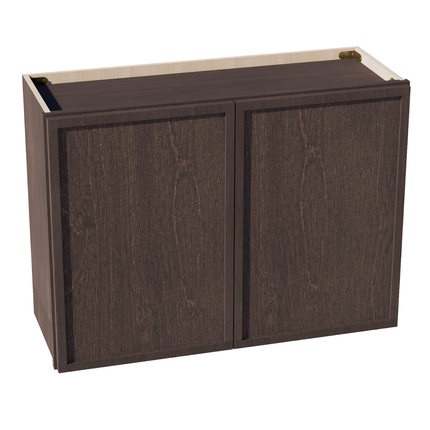 SM-W3324: Mocha Brown Slim Shaker 33"W x 24"H 2 Doors Standard Wall Bridge Cabinet