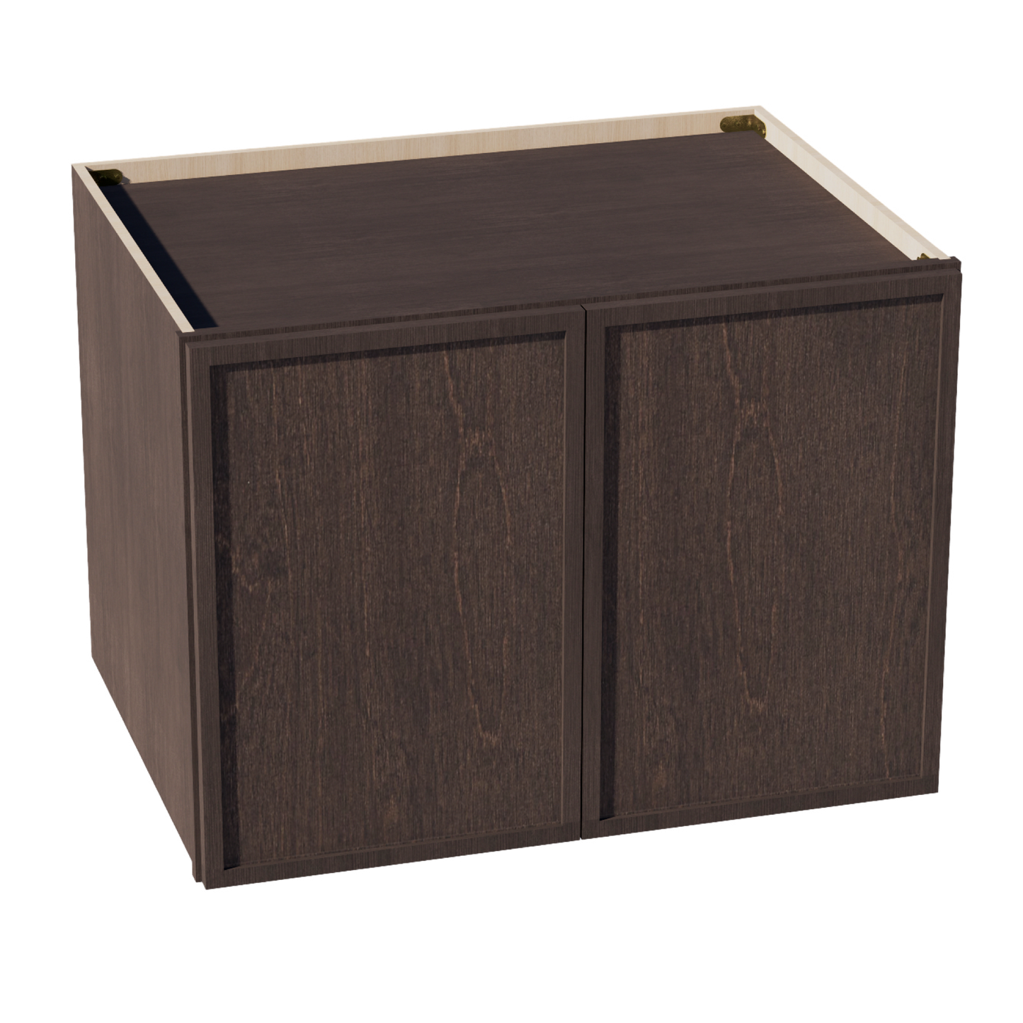 SM-W332424: Mocha Brown Slim Shaker 33"W x 24"H x 24"D 2 Doors & 1 Shelf Standard Bridge Wall Cabinet