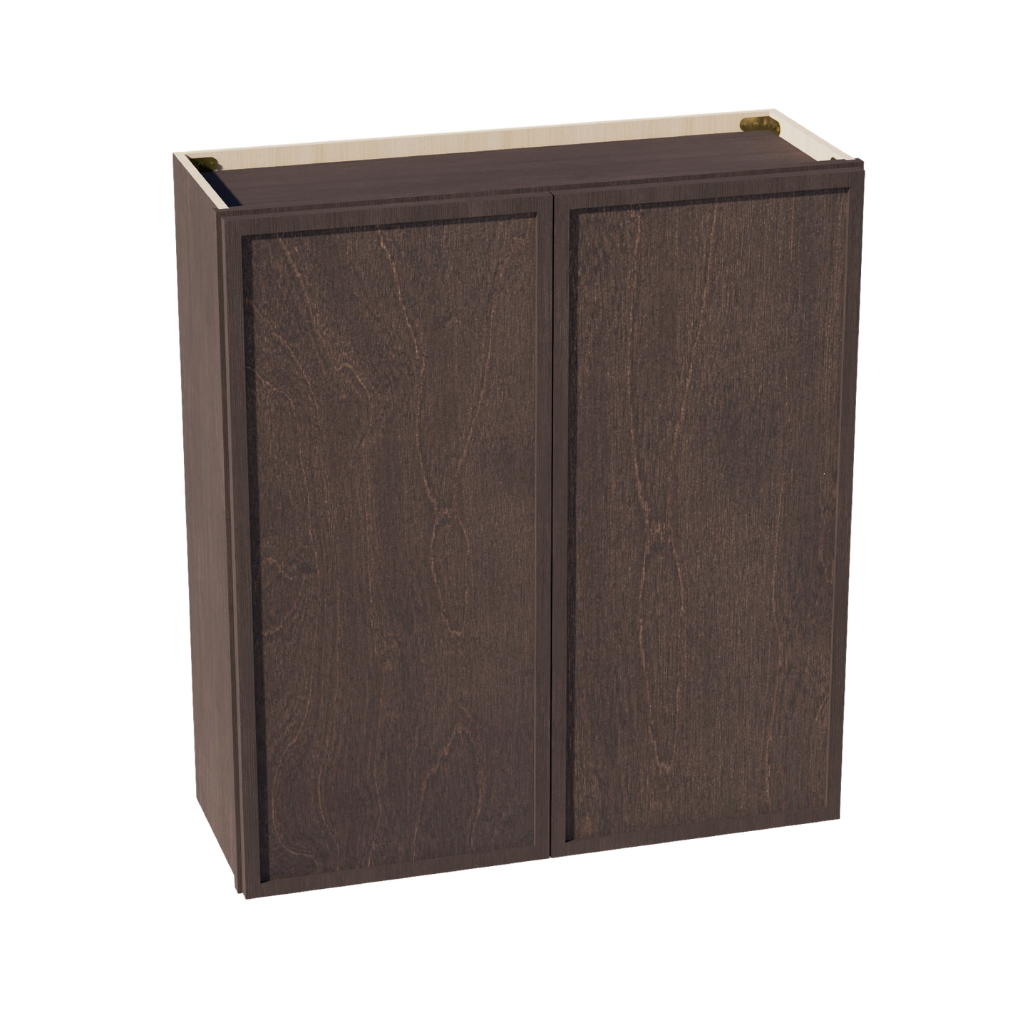 SM-W3336: Mocha Brown Slim Shaker 33"W x 36"H 2 Doors & 2 Shelves Standard Wall Cabinet