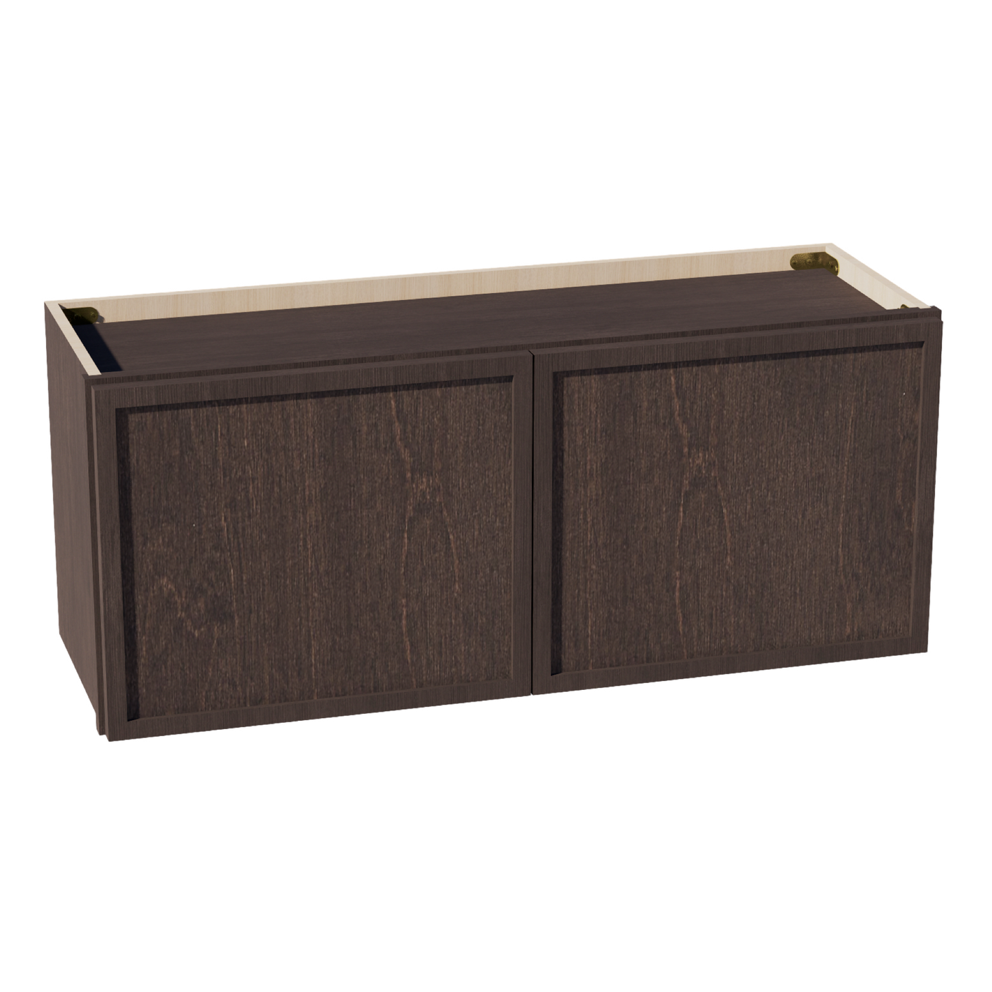 SM-W3615: Mocha Brown Slim Shaker 36"W x 15"H 2 Doors Standard Wall Bridge Cabinet