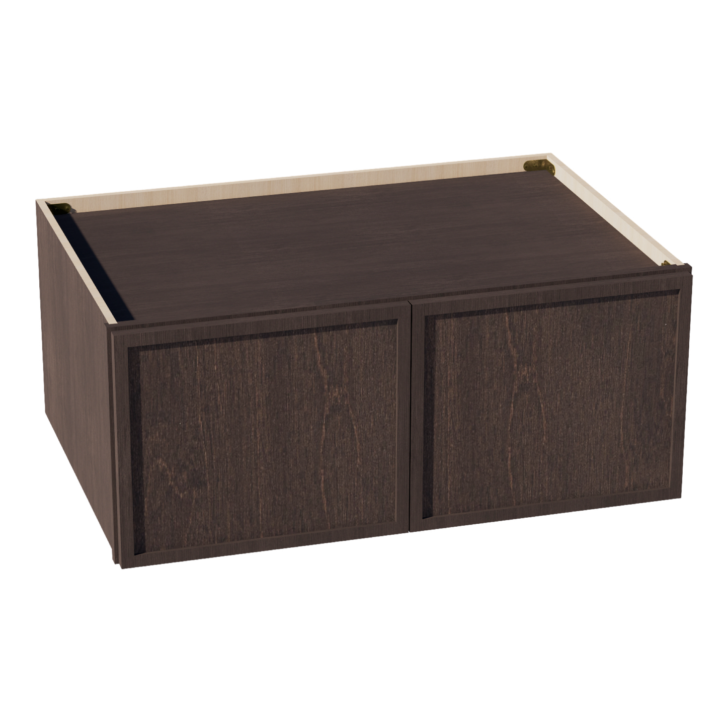 SM-W361524: Mocha Brown Slim Shaker 36"W x 15"H x 24"D 2 Doors Standard Bridge Wall Cabinet