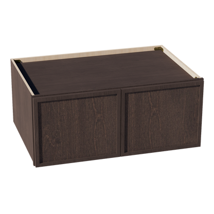 SM-W361524: Mocha Brown Slim Shaker 36"W x 15"H x 24"D 2 Doors Standard Bridge Wall Cabinet