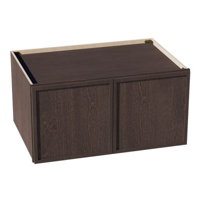 SM-W361824: Mocha Brown Slim Shaker 36"W x 18"H x 24"D 2 Doors Standard Bridge Wall Cabinet