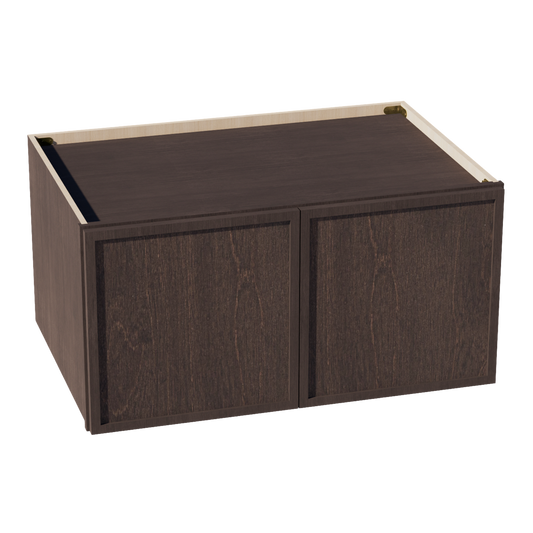 SM-W361824: Mocha Brown Slim Shaker 36"W x 18"H x 24"D 2 Doors Standard Bridge Wall Cabinet