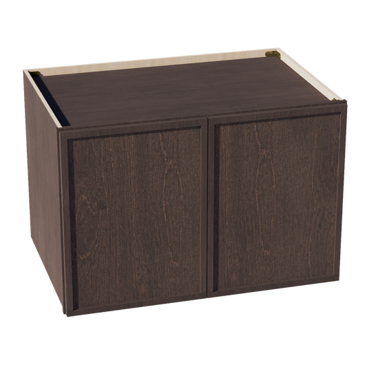 SM-W362424: Mocha Brown Slim Shaker 36"W x 24"H x 24"D 2 Doors & 1 Shelf Standard Bridge Wall Cabinet