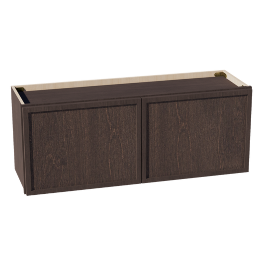 SM-W3915: Mocha Brown Slim Shaker 39"W x 15"H 2 Doors Standard Wall Bridge Cabinet