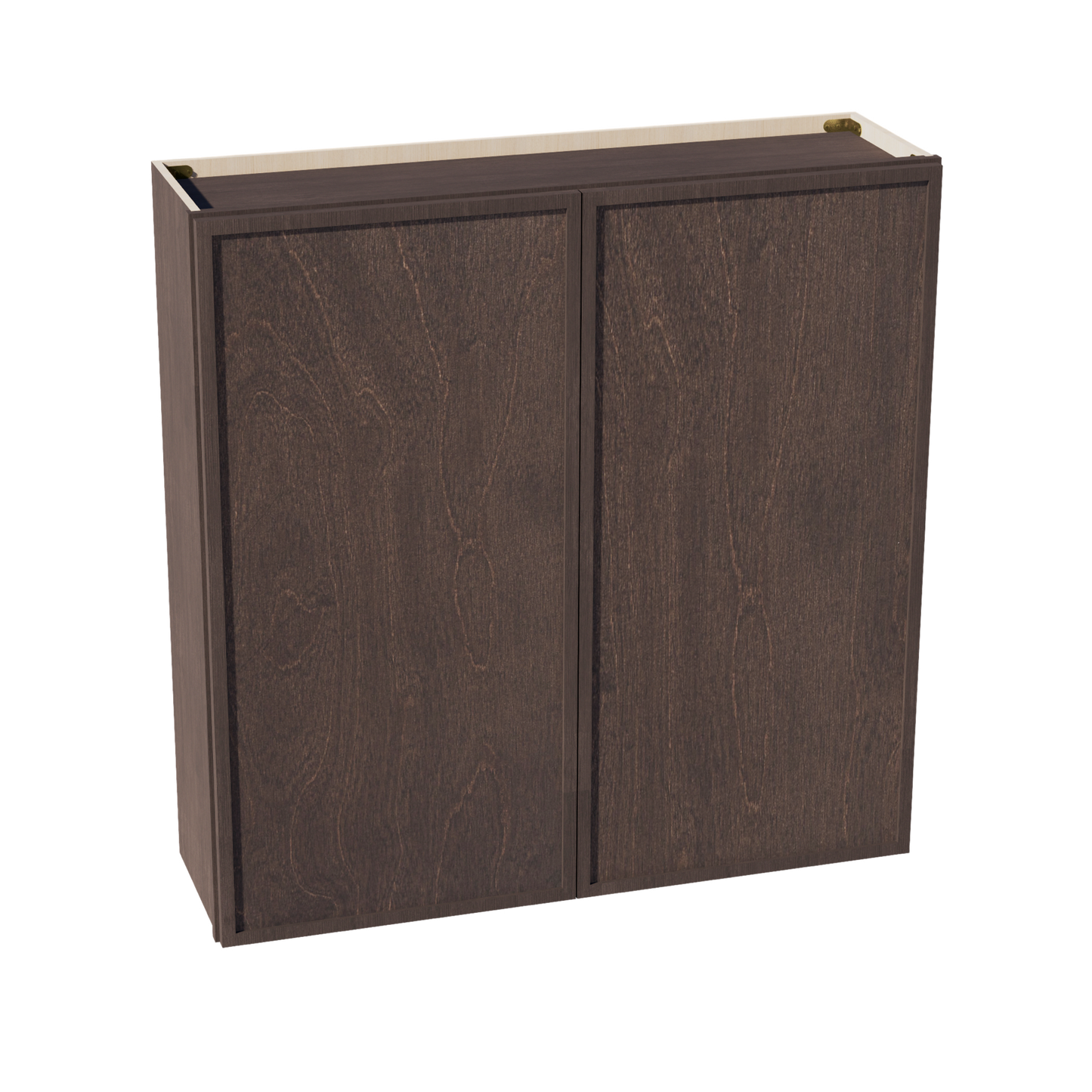 SM-W4242: Mocha Brown Slim Shaker 42"W x 42"H 2 Doors & 3 Shelves Standard Wall Cabinet