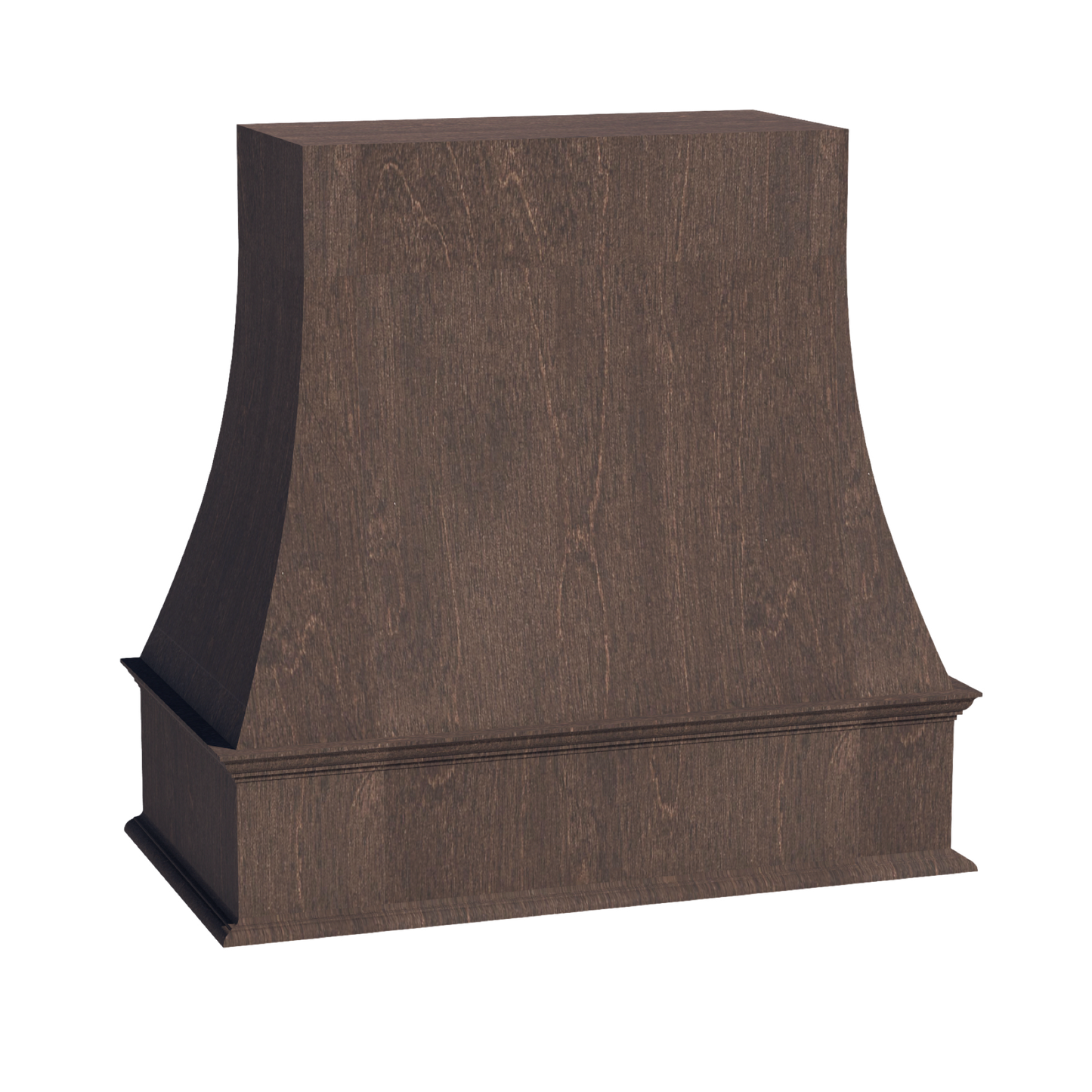 SM-WRH3636: Mocha Brown Slim Shaker 36"W x 36"H Wood Wall Mounted Range Hoods