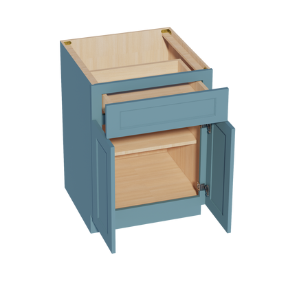 TG-B24: Soft Green Shaker 24" 1 Drawer 2 Doors Standard Base Cabinet