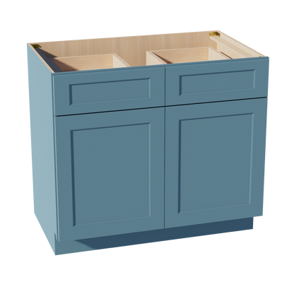 TG-B39: Soft Green Shaker 39" 2 Drawers 2 Doors Standard Base Cabinet