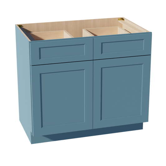 TG-B39: Soft Green Shaker 39" 2 Drawers 2 Doors Standard Base Cabinet