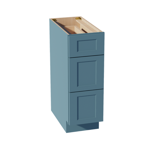 TG-DB12: Soft Green Shaker 12" 3 Drawers Base Cabinet