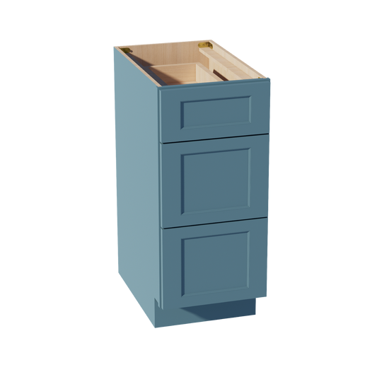 TG-DB15: Soft Green Shaker 15" 3 Drawers Base Cabinet