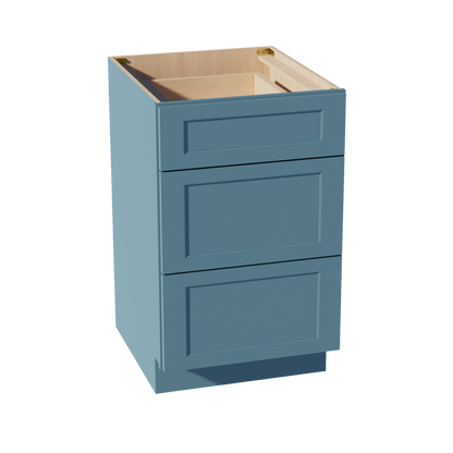 TG-DB21: Soft Green Shaker 21" 3 Drawers Base Cabinet