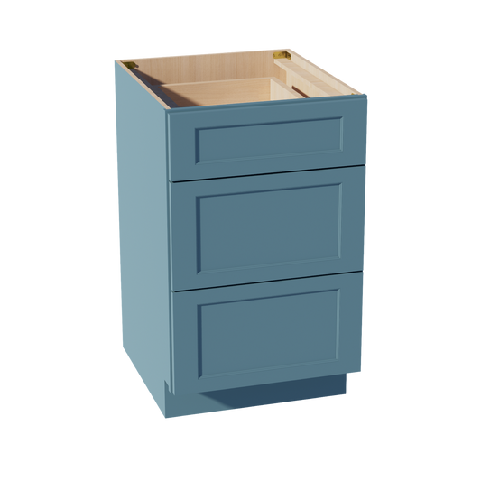 TG-DB21: Soft Green Shaker 21" 3 Drawers Base Cabinet