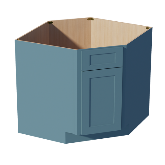 TG-DSB36: Soft Green Shaker 36" 1 Door 1 False Drawer Corner Sink Base Cabinets