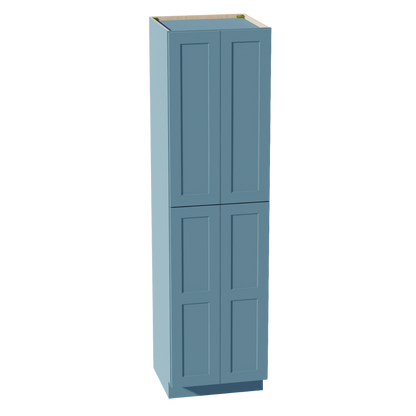 TG-TP2490: Soft Green Shaker 24"W x 90"H x 24"D 4 Door & 5 Shelves Tall Shelf Pantry Cabinets