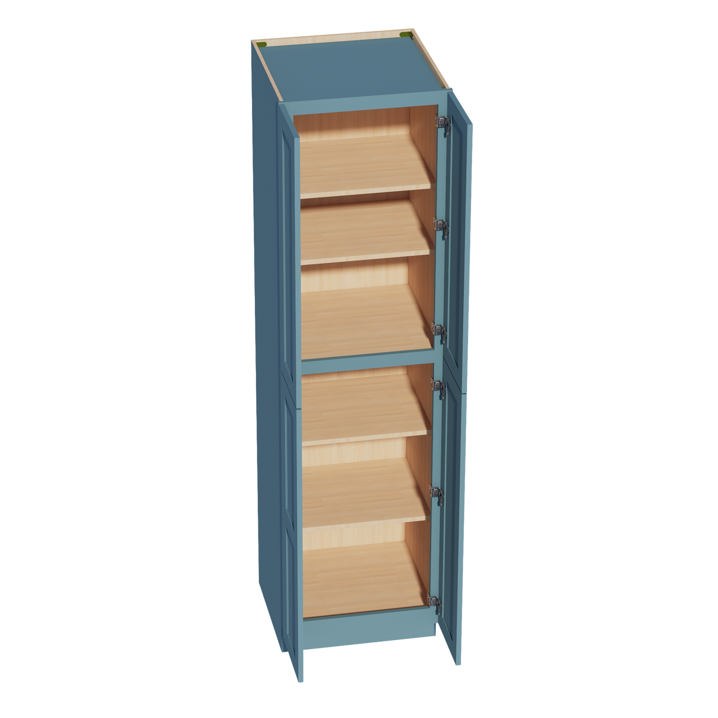 TG-TP2490: Soft Green Shaker 24"W x 90"H x 24"D 4 Door & 5 Shelves Tall Shelf Pantry Cabinets