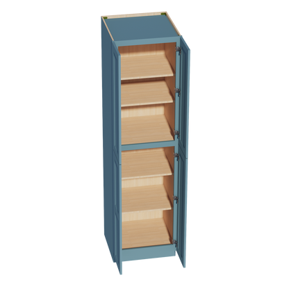 TG-TP2490: Soft Green Shaker 24"W x 90"H x 24"D 4 Door & 5 Shelves Tall Shelf Pantry Cabinets