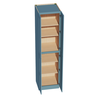 TG-TP2496: Soft Green Shaker 24"W x 96"H x 24"D 4 Door & 6 Shelves Tall Shelf Pantry Cabinets