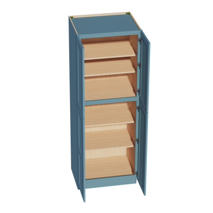 TG-TP3084: Soft Green Shaker 30"W x 84"H x 24"D 4 Door & 5 Shelves Tall Shelf Pantry Cabinets